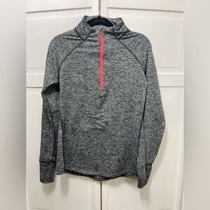 Tangerine Fleece Lined Quarter Zip Long Sleeve Running shirt. Size Large